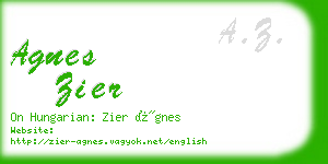 agnes zier business card